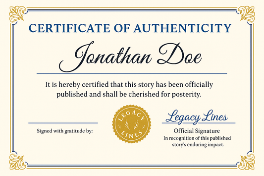 Legacy Lines Bundle — Certificate + Hardcover (Preorder)